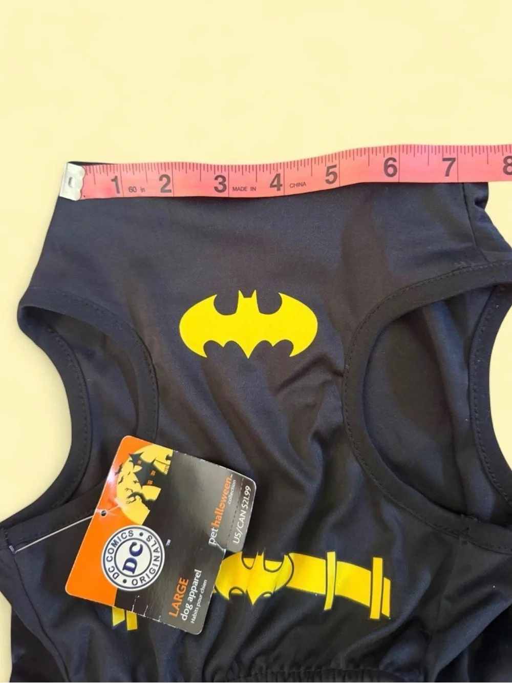 NEW WITH TAGS! DC Batman Black and Yellow Pet Costume Dress with Sparkle Tulle